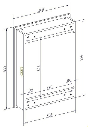 Зеркальный шкаф Art&Max Techno 60x80 AM-Tec-600-800-1D-L-DS-F с подсветкой, L