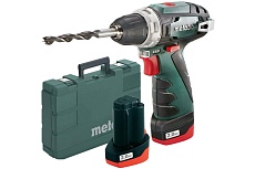 Аккумуляторная дрель-шуруповерт Metabo PowerMaxx BS 12 В, 2х2 Ач, Li-Ion, LC40, патрон, кейс 600080500