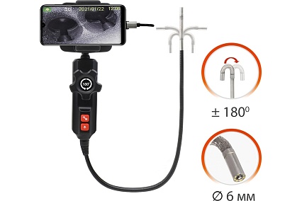 Видеоэндоскоп управляемый USB iCartool 1Мп, 1280X720, 0.8м, 6мм, 360° IC-V201