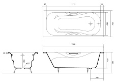 Чугунная ванна Aquatek Гамма 150x75 см AQ8050FH-00 с ручками