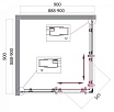 Душевой уголок BelBagno UNO-195-A-2-90-P-NERO 90x90 рифленый, черный