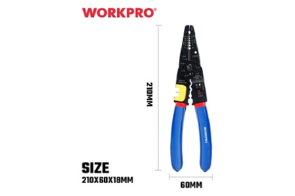 Многофункциональные обжимные клещи WORKPRO 210 мм WP291009