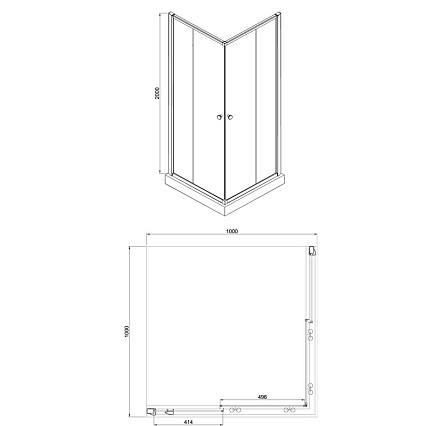 Душевой уголок Azario Greenwood 100x100 AZ-NNE1142 1000 серебро, прозрачное