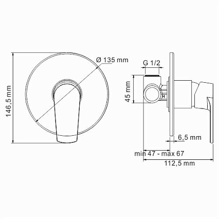 Смеситель для биде WasserKRAFT Dill A06157 со шлангом 120 см