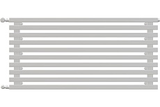 Вертикальный стальной радиатор GUARDO Retta 6P 380x800 мм, 8 секций, S=9м², Нижнее правое подключение 6P-0800-08 NK-GOR-R R9016(M)
