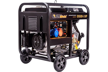 Дизельный генератор Foxweld expert d5500-3 hp, 5.0-5.5 квт, 1ф=3ф, розетка 400В/16А, розетка 230В/32А 8896