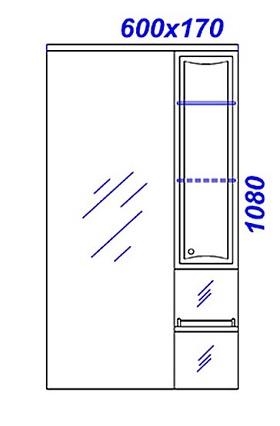 Зеркальный шкаф Aqwella Барселона 60 см Ba.02.06