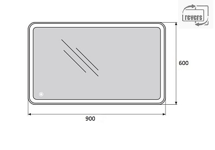 Зеркало BelBagno SPC-MAR-900-600-LED-TCH 90x60 см сенсорный выключатель