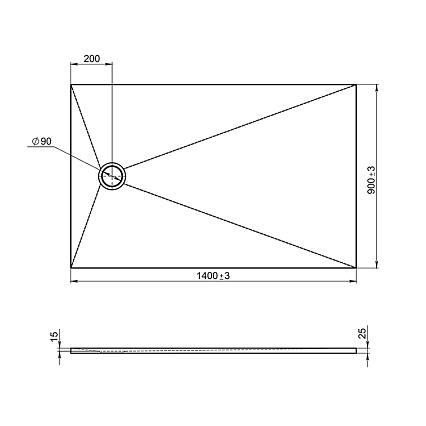 Поддон для душа Jacob Delafon Tolbiac 140x90 E6D333RU-NGM черный матовый