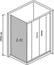 Боковая стенка RGW Z-01 90x195 хром, матовое