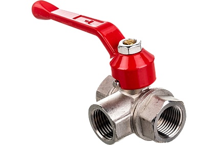 Шаровой трехходовой кран Valtec тип Т 1/2 вн.-вн.-вн. VT.361.N.04