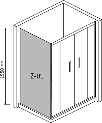 Боковая стенка RGW Z-01 90x195 хром, матовое