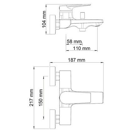 Смеситель для ванны WasserKRAFT Lopau 3201