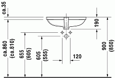 Раковина Duravit D-Code 49x29 см 0338490000с переливом