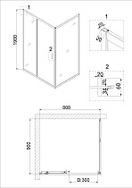 Душевой уголок Niagara Nova NG-82-8АВ-А90В 80x90 прозрачный, черный