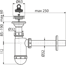 Сифон для раковины Alcaplast A410