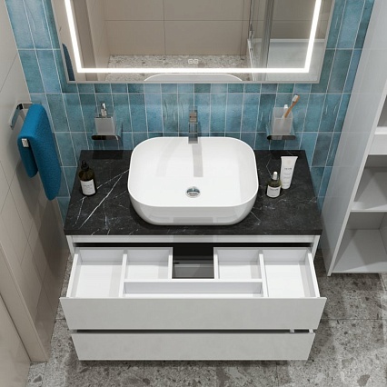 Тумба со столешницей BelBagno Kraft 100 см Bianco Opaco