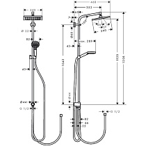 Душевая стойка Hansgrohe Crometta E 240 1jet Showerpipe Reno EcoSmart 27289000