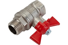 Шаровой для воды Valfex 1/2&quot; ВР/НР бабочка, никелированная латунь 11Б27фт1М VF.218.NB1.012.Bir