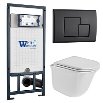 Комплект Weltwasser 10000011133 унитаз Telbach 004 GL-WT + инсталляция Marberg 507 + кнопка Mar 507 SE MT-BL