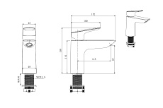 Смеситель для раковины Aquatek Вега AQ1011CR донный клапан, хром