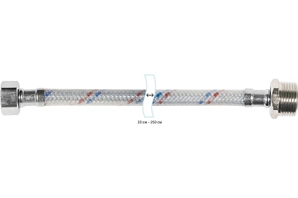 Гибкая подводка для воды ЦС нейлон, 1/2”Г х 3/4"Ш L-40 см, штука ГП002177
