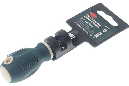 Шлицевая магнитная отвертка Rockforce Profi S2 SL6.5х38мм, в пластиковом держателе RF-7036538(27188)