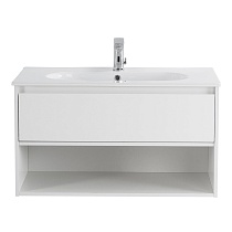 Мебель для ванной BelBagno Kraft 80 см 1 ящик, полка Bianco Opaco