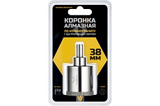 Коронка алмазная по керамограниту и керамике с центрирующим сверлом 38 мм Diamond Industrial DIDCSC038