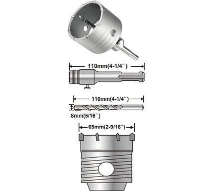 Коронка по бетону (65 мм; SDS-Plus) Ingco HCB0651