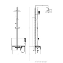 Душевая стойка D&K Berlin Technische DA1443715B13 черный