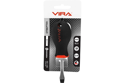 Отвертка RAGE by VIRA SL5x38 мм, CR-V, эргон. 2-хкомпон. ручка 391130