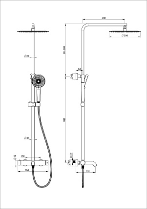 Душевая стойка Wonzon&Woghand Stick WW-88739017
