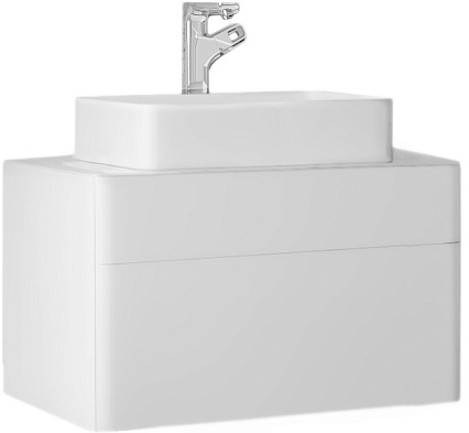 Тумба с раковиной Raval Pure 80 см белый
