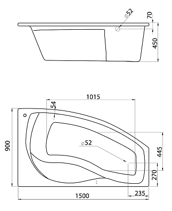 Фронтальная панель Santek Майорка 150x90 L/R