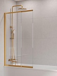 Шторка для ванны Cezares SLIDER-FIX-VF-11-90/150-C-BORO 90x150 прозрачная, брашированное золото