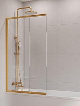 Шторка для ванны Cezares SLIDER-FIX-VF-11-90/150-C-BORO 90x150 прозрачная, брашированное золото