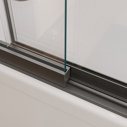 Шторка для ванны Cezares SLIDER-FIX-VF-11-90/150-C-GM 90x150 прозрачная, оружейная сталь