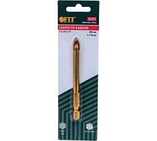 Сверло по кафелю (8x76 мм; 4 режущие кромки; титановое покрытие; U-хвостовик под биту) FIT 35477