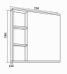 Зеркальный шкаф Grossman Форта 70 см темный дуб галифакс