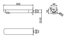 Излив для ванны D&K DC1004893 хром