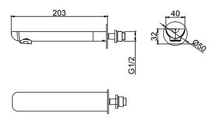 Излив для ванны D&K DC1004893 хром