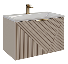 Тумба с раковиной Grossman Блисс 80 см бежевый матовый