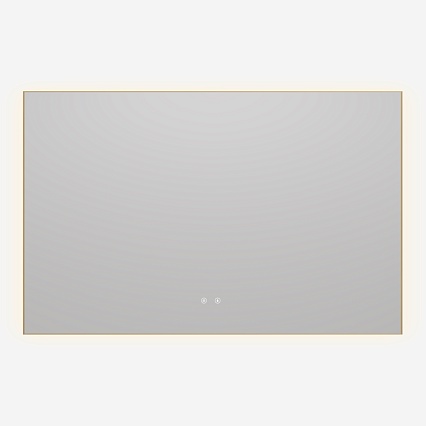 Зеркало Vincea VLM-4F120BG-2 120x65 см, сенсорный выключатель, антипар, диммер, брашированное золото