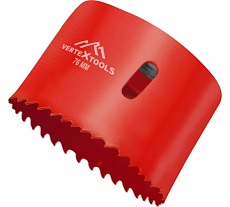 Коронка биметаллическая по металлу 76 мм Vertextools 2525-76
