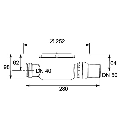 Сифон горизонтальный TECEdrainpoint DN 50 3601500