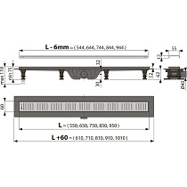 Душевой лоток Alcaplast Simple APZ10-850M 85 см, с решеткой, хром