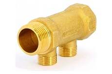 Коллектор Tiemme 2 отвода, 3/4&quot;х3/4(18) евроконус (латунь) 1910024 / 1883G180502