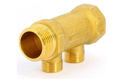 Коллектор Tiemme 2 отвода, 3/4"х3/4(18) евроконус (латунь) 1910024 / 1883G180502