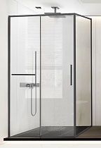 Душевой уголок Vincea Slim Soft VSR-1SS8011CLGM 110x80 вороненая сталь, прозрачный